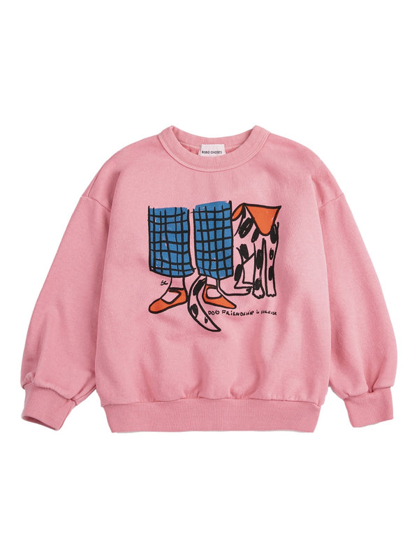 Sweatshirt Dog Friendship Pink Sweatshirts
