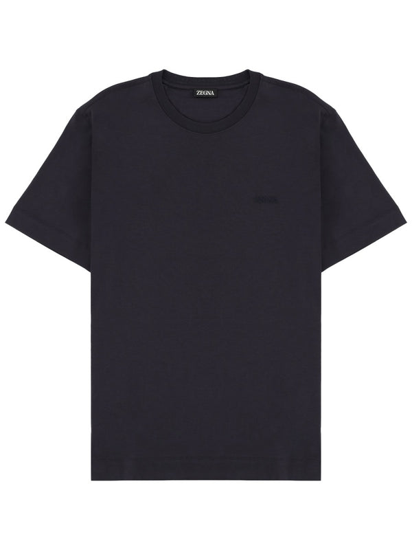 T-Shirt With Logo Black Cotton T-shirts