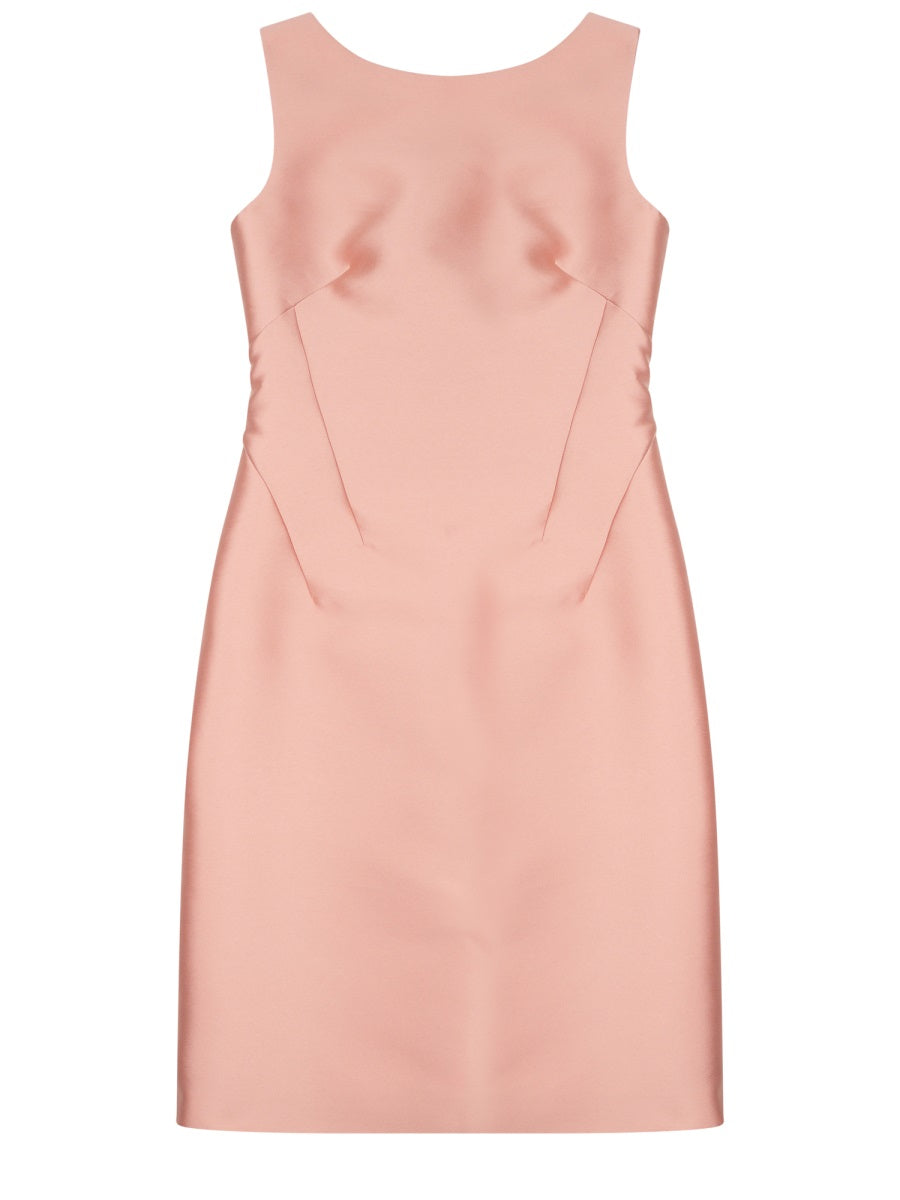 Satin Midi Dress Pink Polyester