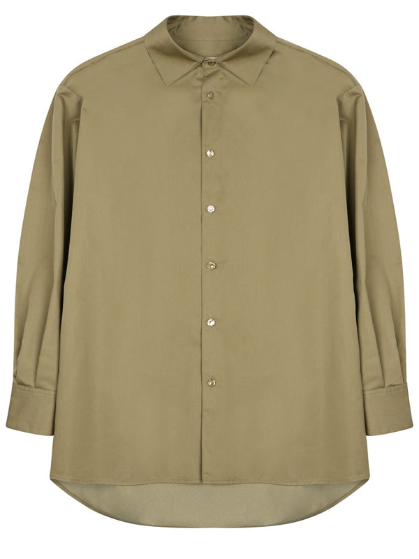 Shirt Satin Military Green Cotton Polyamide