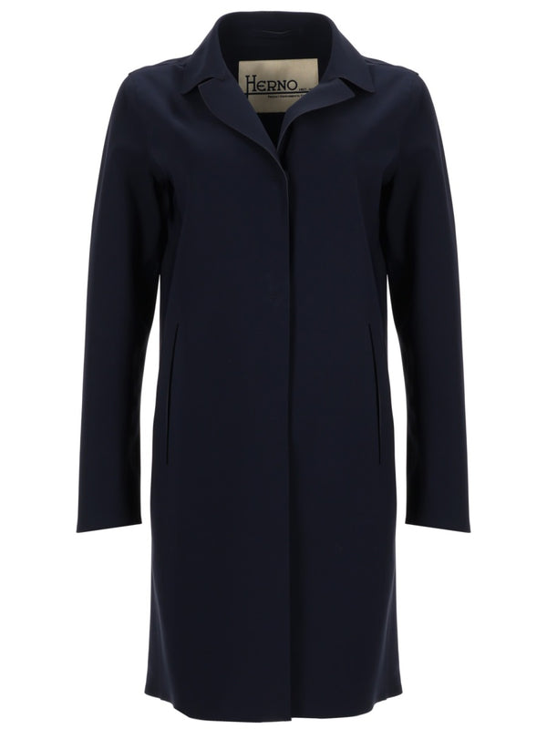 First Act Coat Blue Polyamide Elastane Trench & Raincoats
