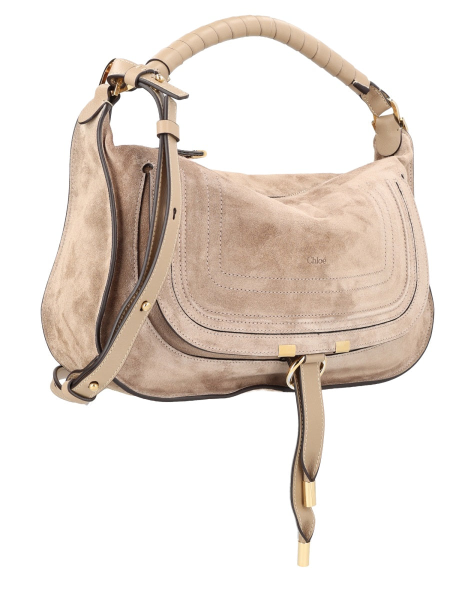 Small Marcie Bag Beige Leather Shoulder