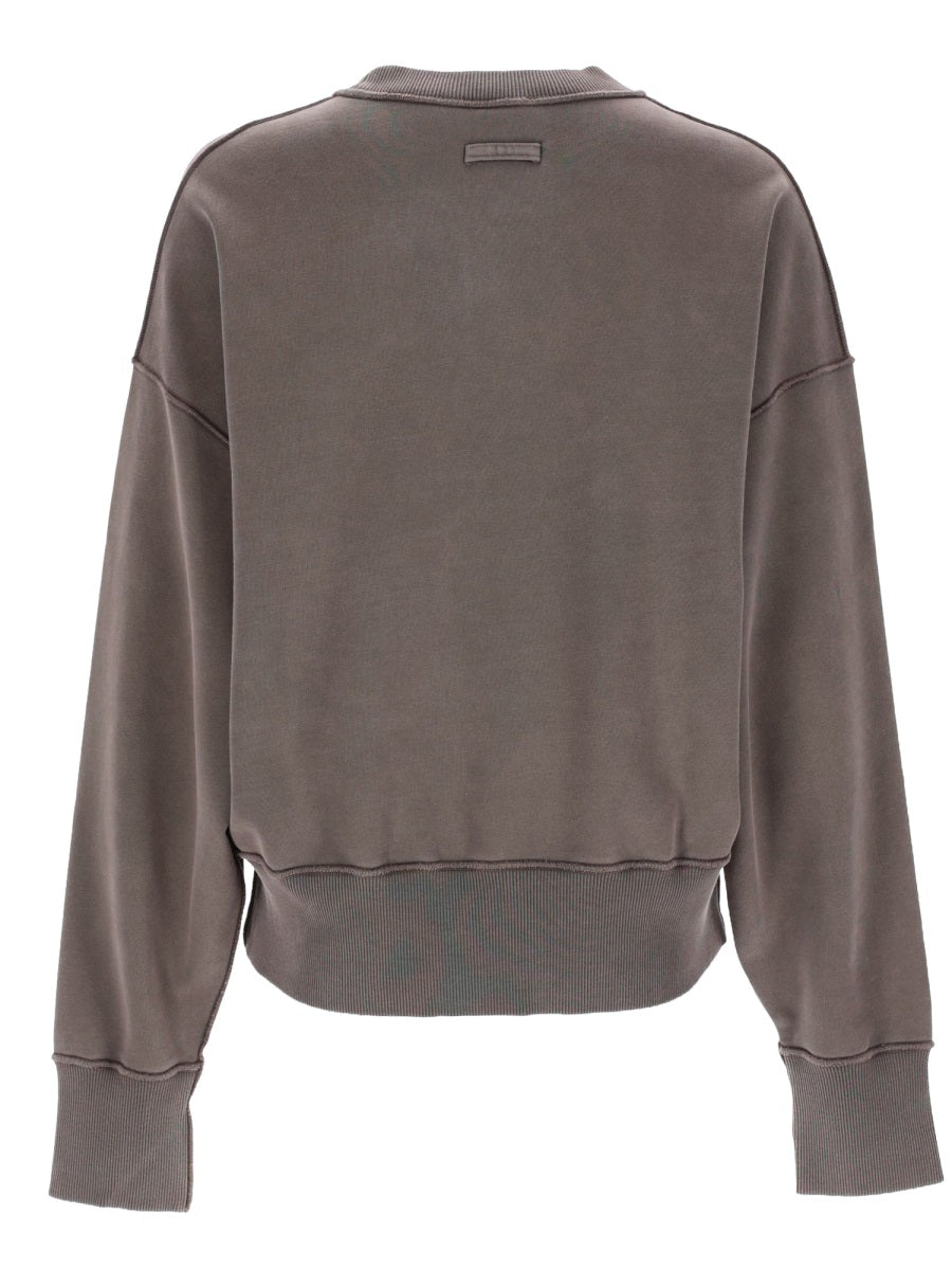 Sweatshirt With Embroidery Grey Organic Cotton Sweatshirts