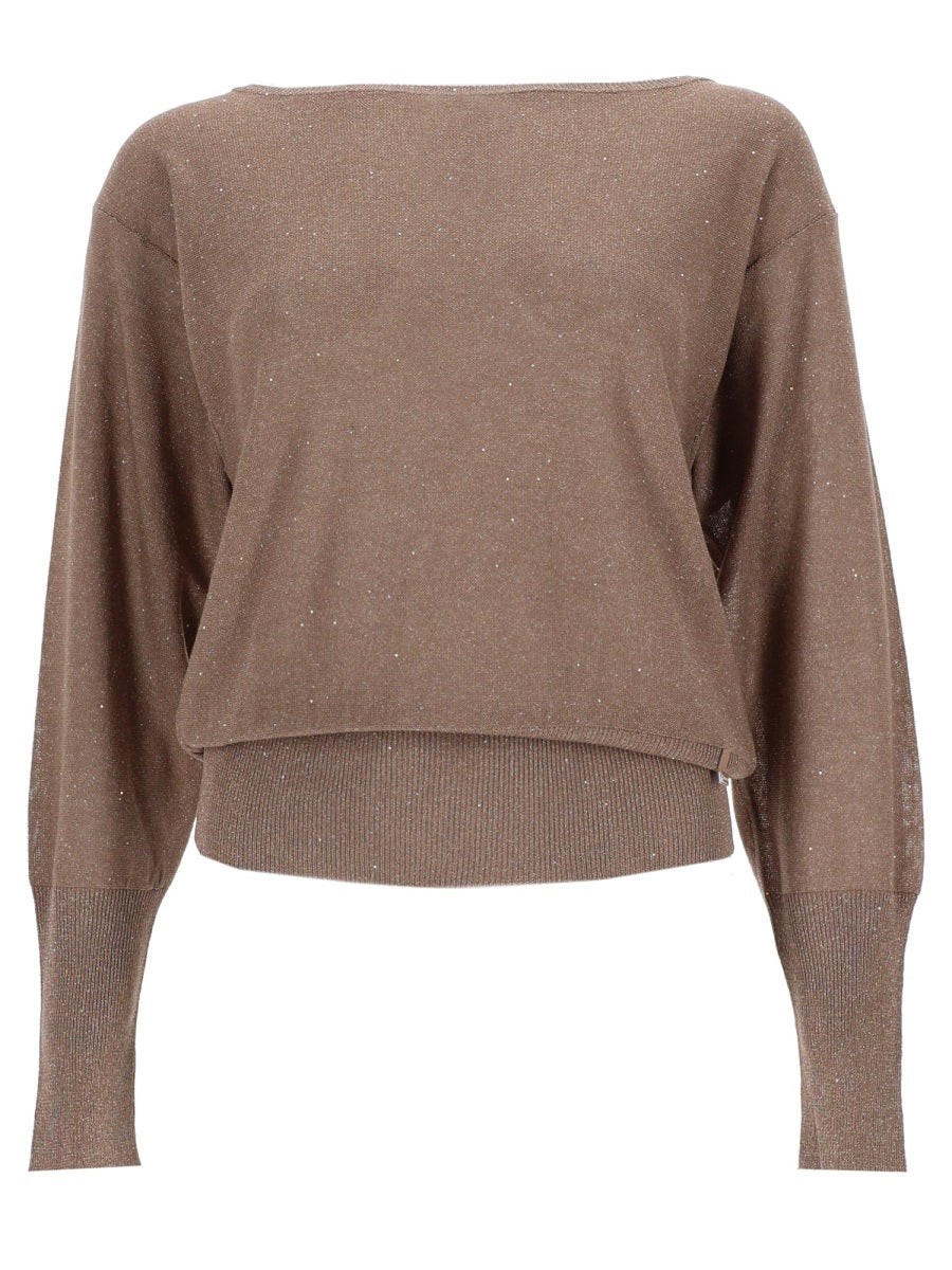 Sequined Grey Shirt Viscose Jumpers