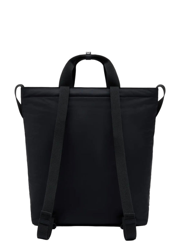 2-Way Boke Flower Tote Bag Black Nylon Handbags