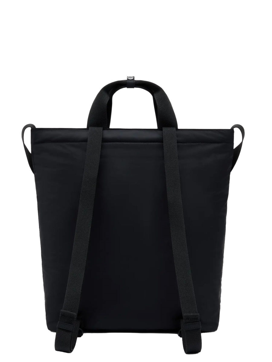 2-Way Boke Flower Tote Bag Black Nylon Handbags