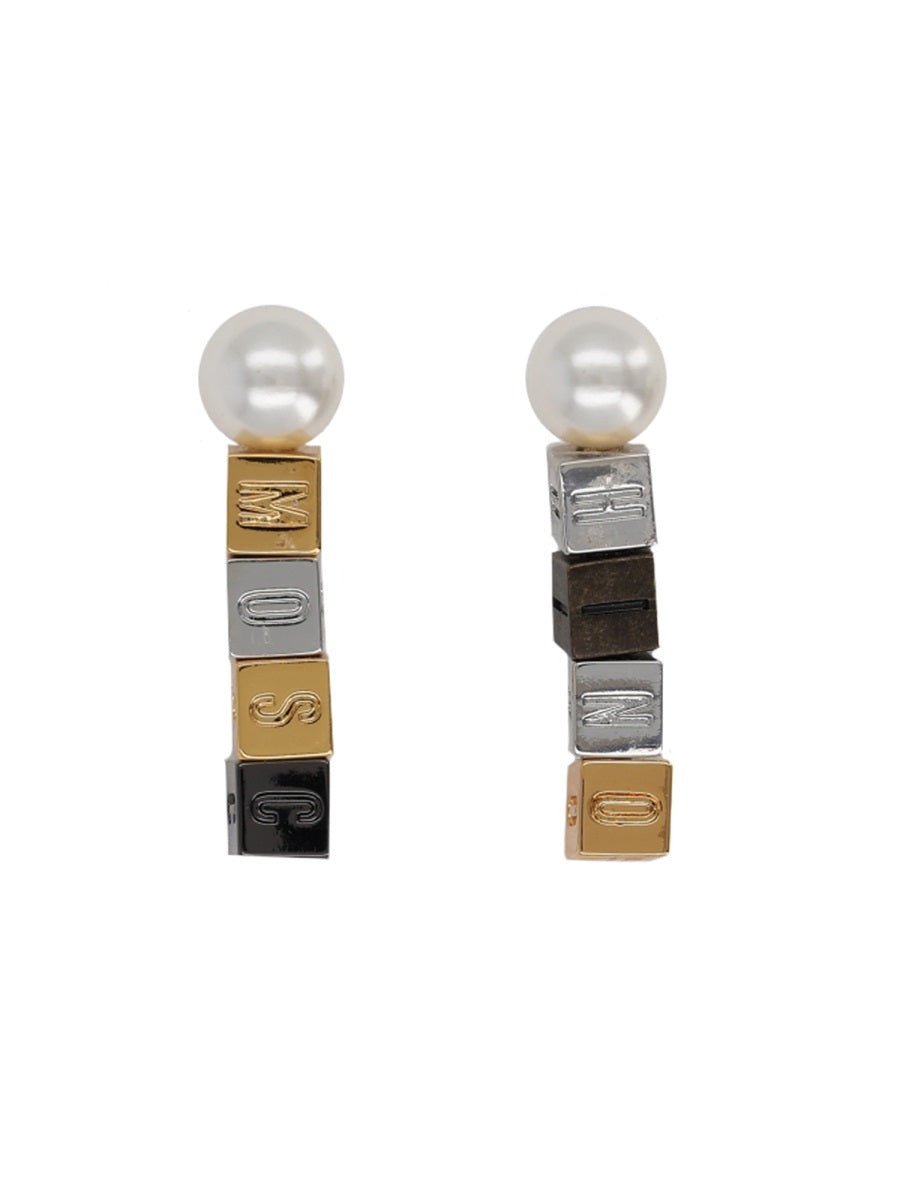 Earrings With Pearls Silver Zamac