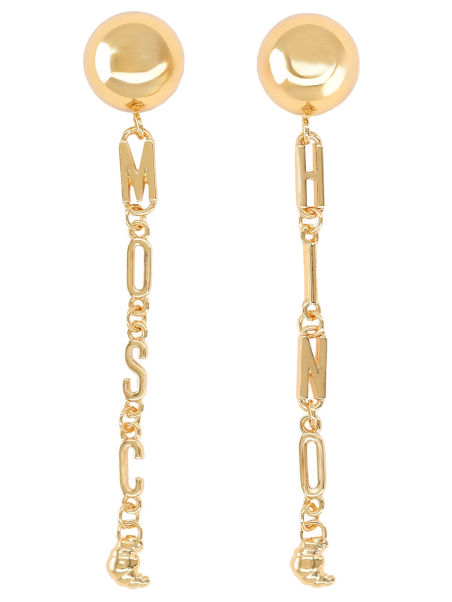 Logo Earrings Gold Zamac