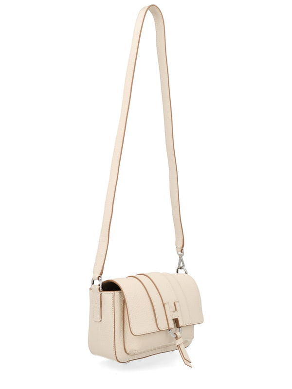 Flap Shoulder Bag Ivory Calf Leather