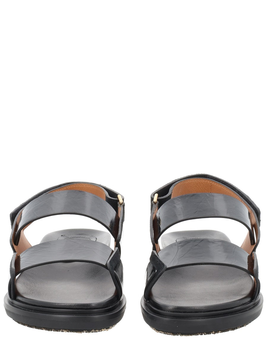 Sandal Fussbett Black Calf Leather