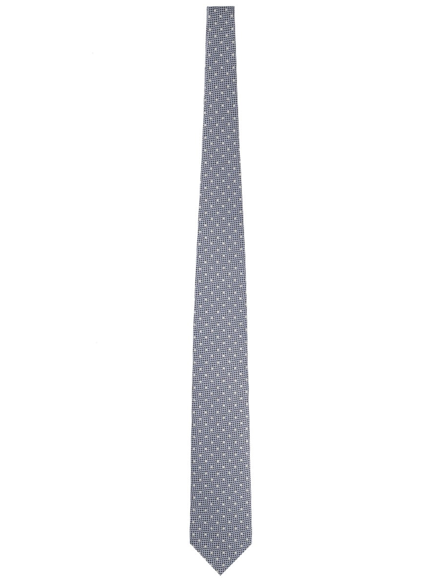 Printed Silk Tie Azure Ties & Bow