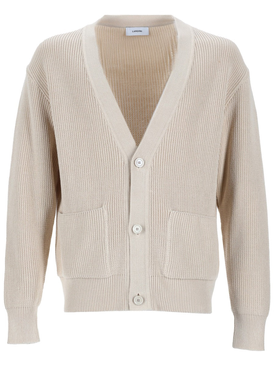 Knitted Cardigan Beige Cotton Jumpers