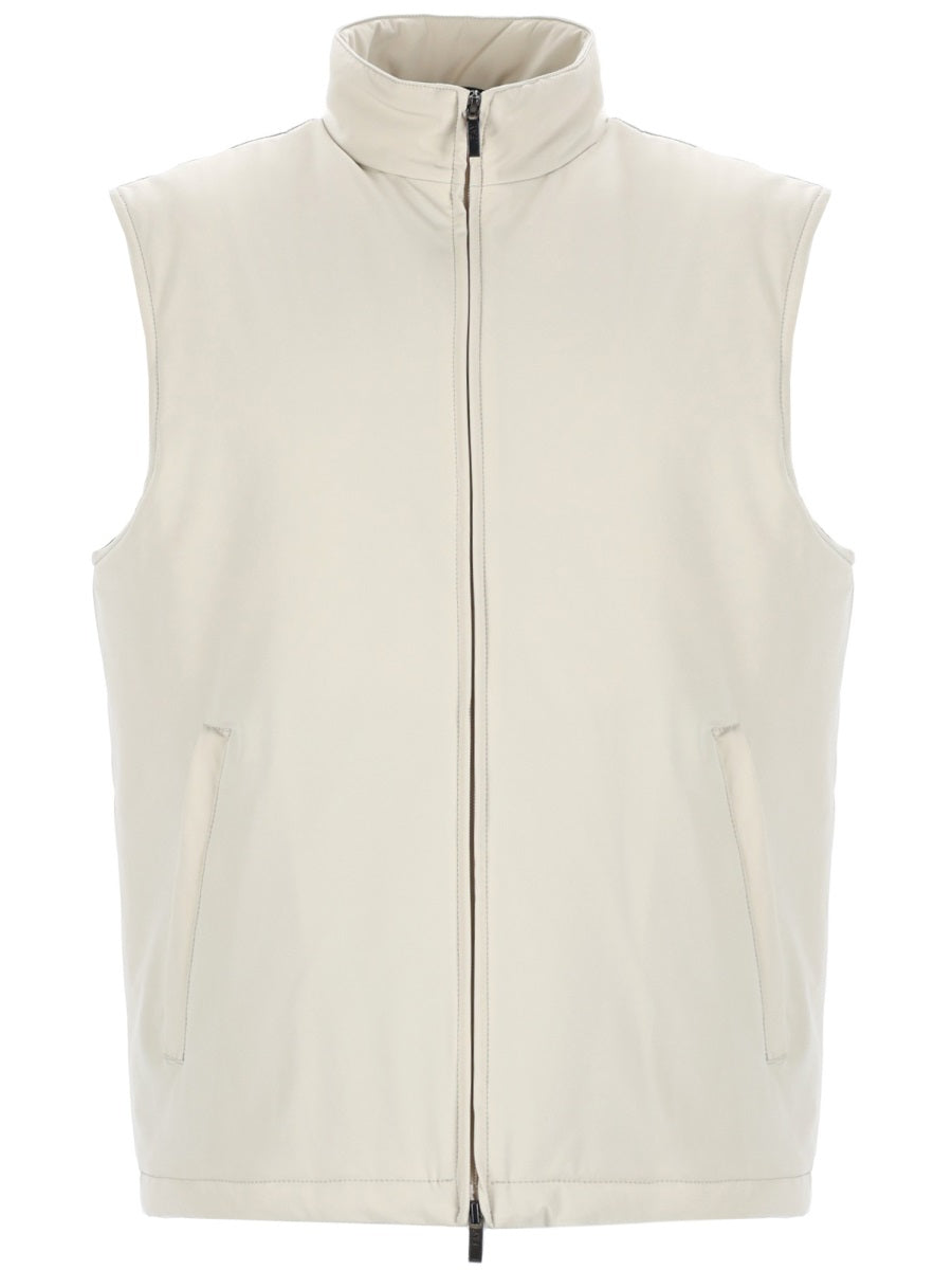 Turtleneck Vest Ivory Polyamide Waistcoats & Gilets