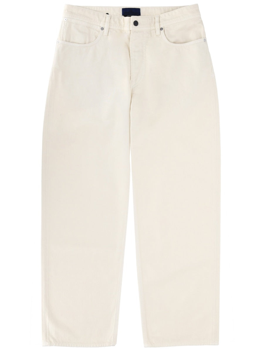 Denim Jeans Ivory Cotton Trousers