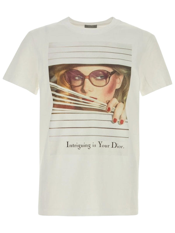 T-Shirt With Print White Cotton T-shirts