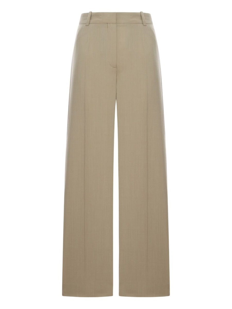 Tailored Wool-Blend Trousers Dove Viscose