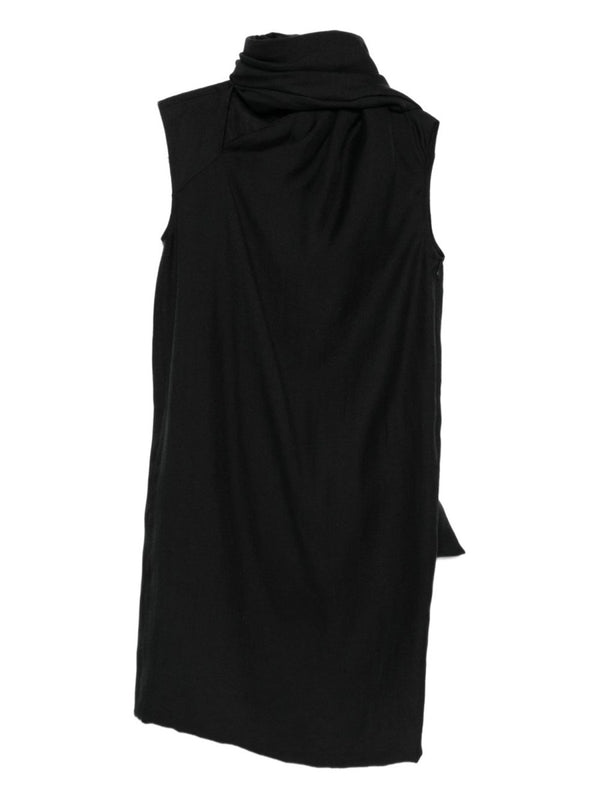 Midi Dress Scarf Black Lyocell