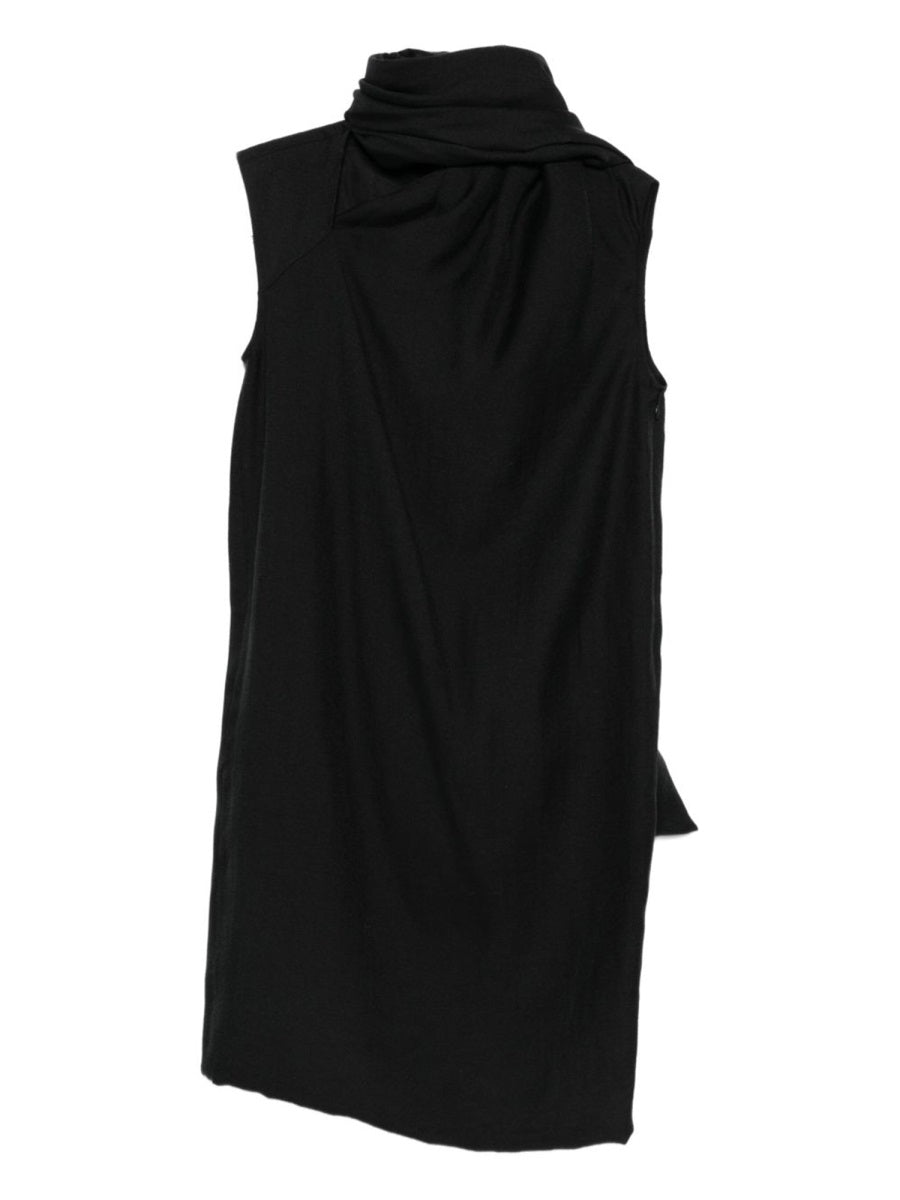 Midi Dress Scarf Black Lyocell