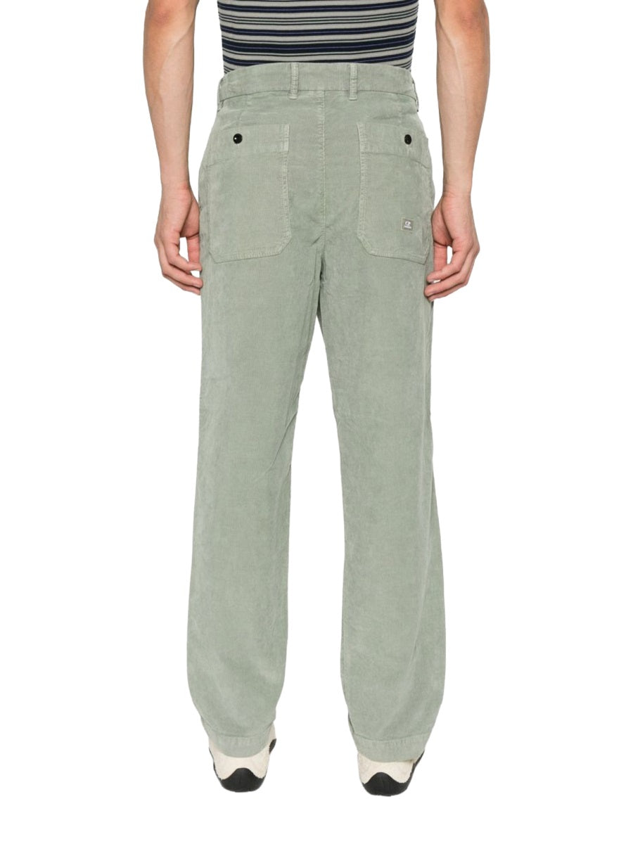 Velvet Chino Pants Green Cotton Trousers