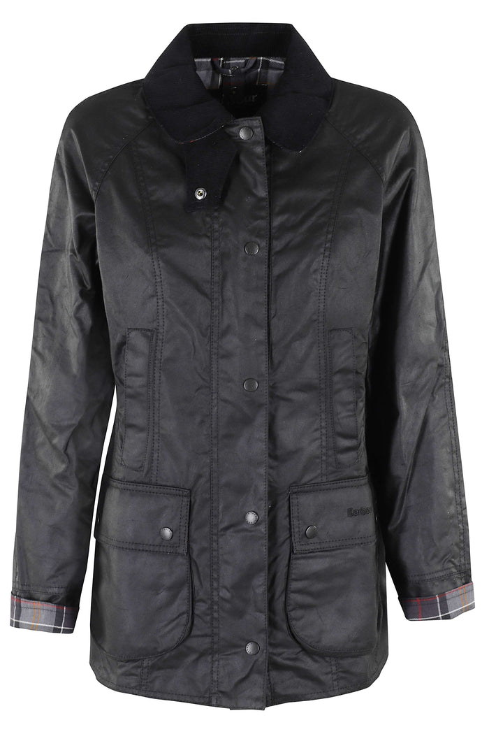 Beadnell Wax Jacket Black Cotone Giubbotto