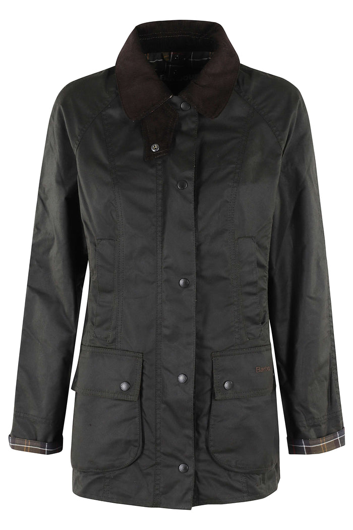 Classic Beadnell Wax Jacket Green Cotone Giubbotto