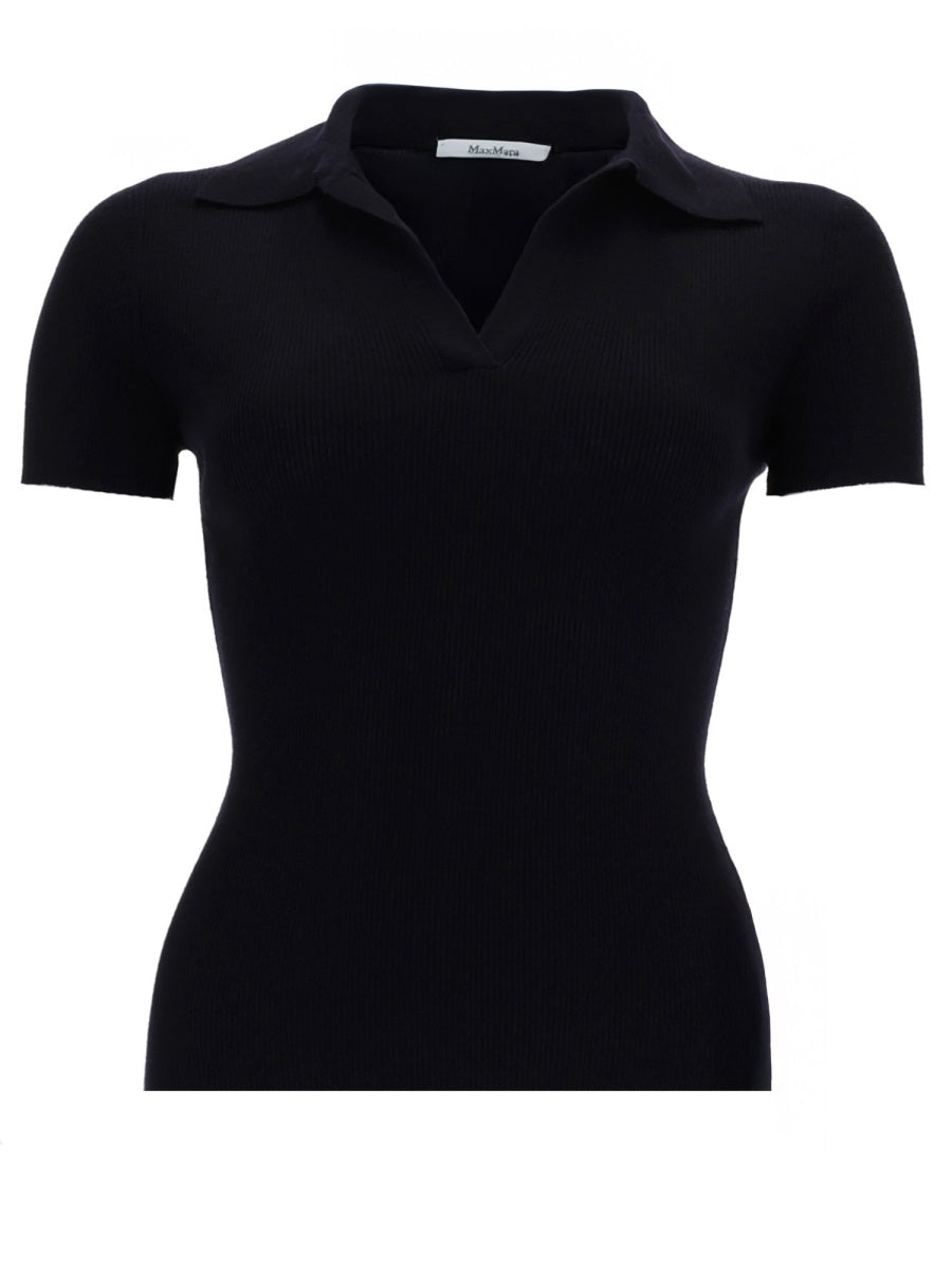 Collared Top Blue Virgin Wool Tops
