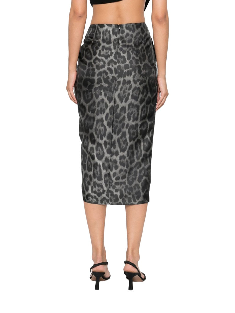 Silk Midi Skirt Animal Print Animalier
