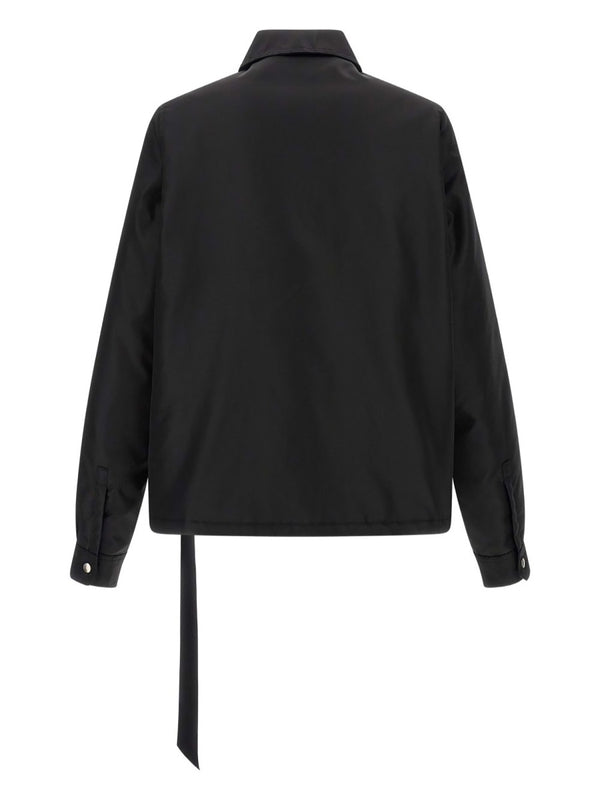 Jacket With Concealed Zipper Black Polyamide