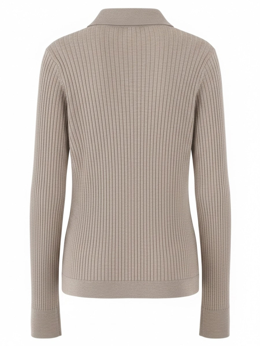 Polo Shirt Cashmere And Silk Dove