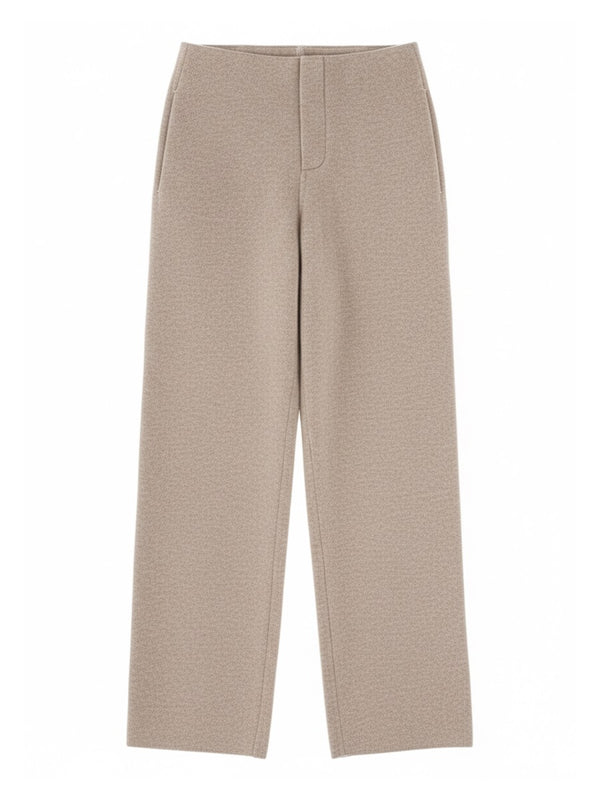 Cashmere And Wool Fleece Trousers Beige