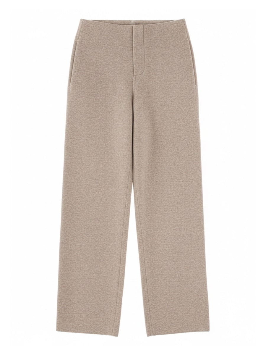 Cashmere And Wool Fleece Trousers Beige