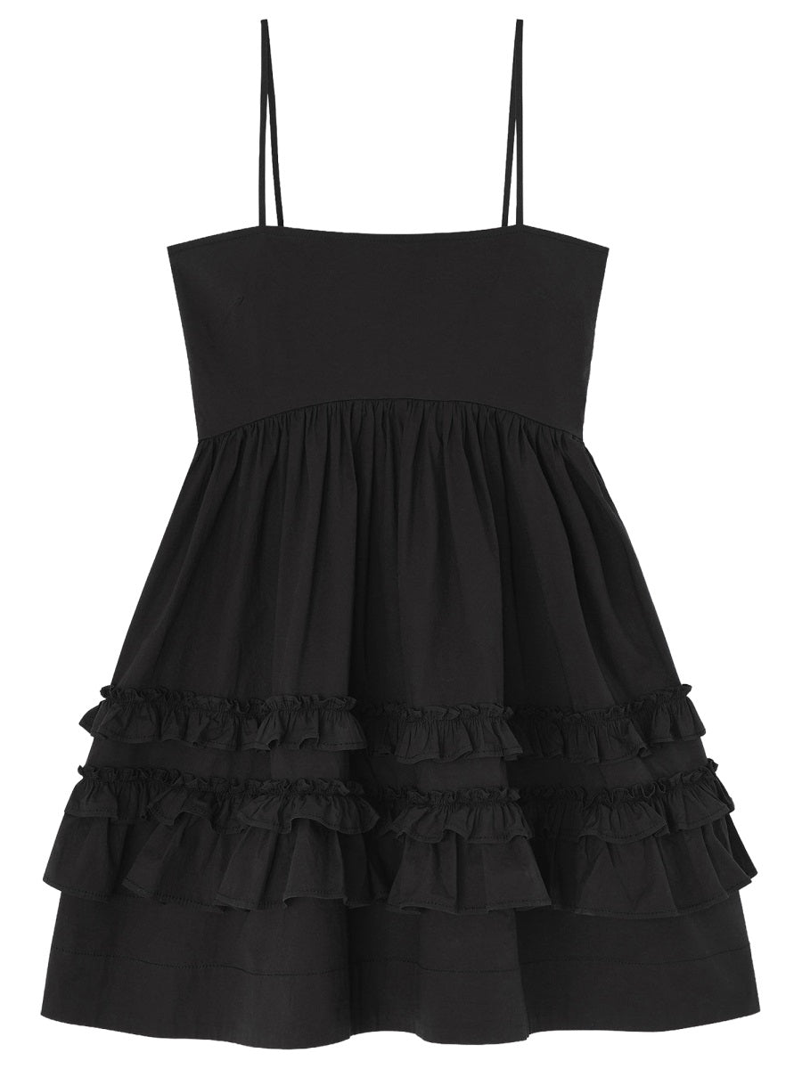 Cotton Mini Dress Black Organic