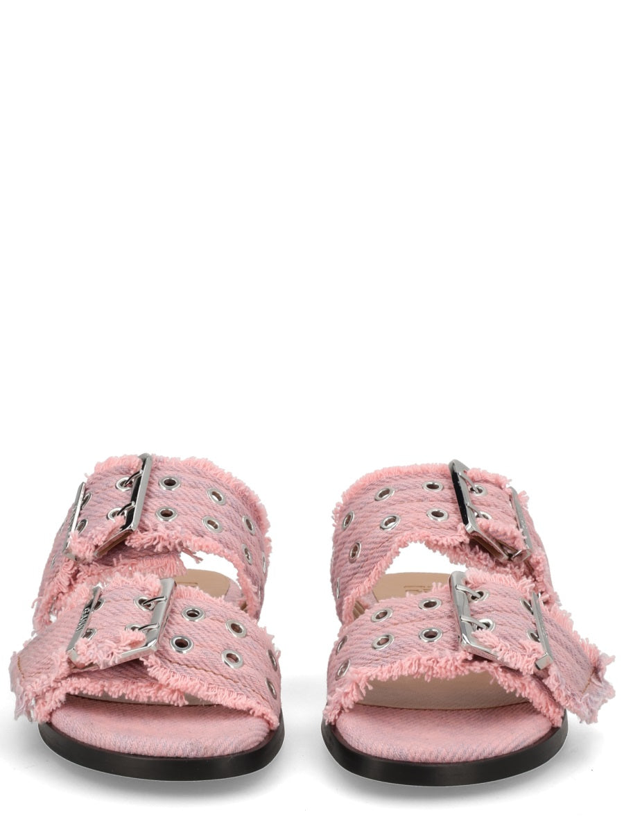 Denim Sandal With Bangs Pink Organic Cotton
