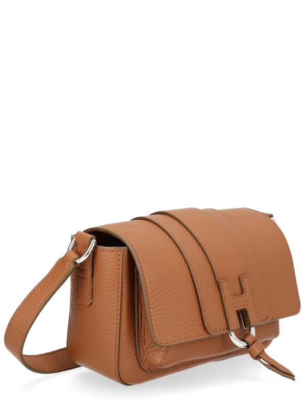 Brown Calf Leather Flap Bag Shoulder