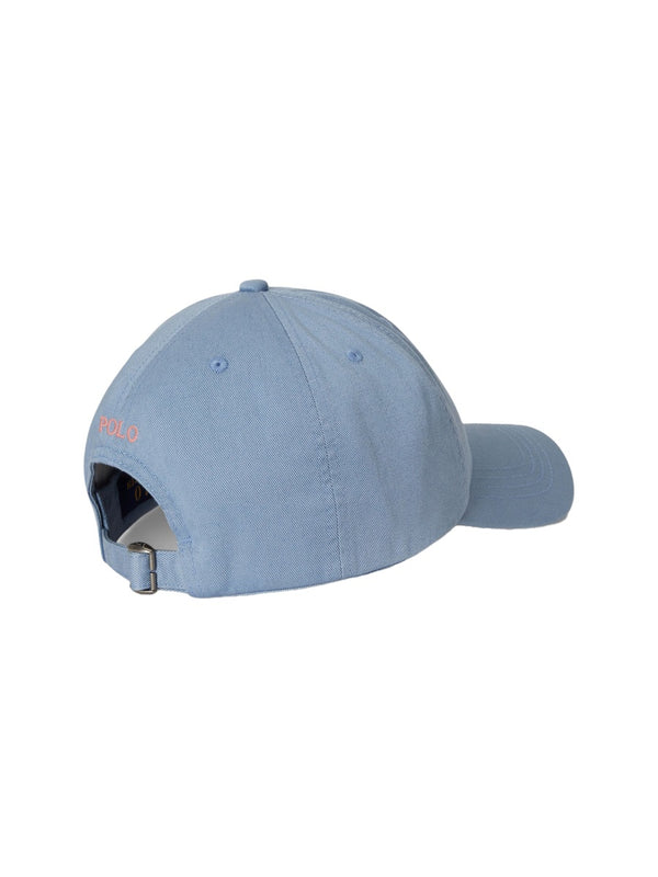 Hat With Logo Baby Blue Cotton