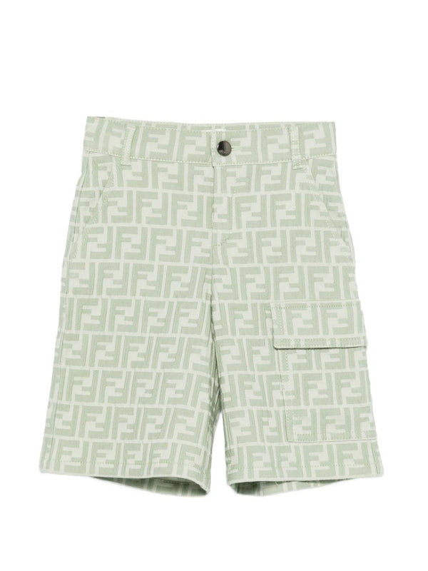 Bermuda Shorts With Logo Green Cotton Trousers