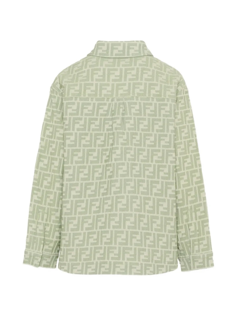 Shirt With Logo Green Cotton Trench & Raincoats
