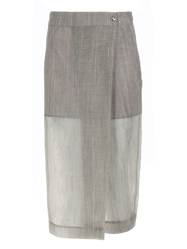 Delphi Midi Skirt Grey Lyocell Polyamide