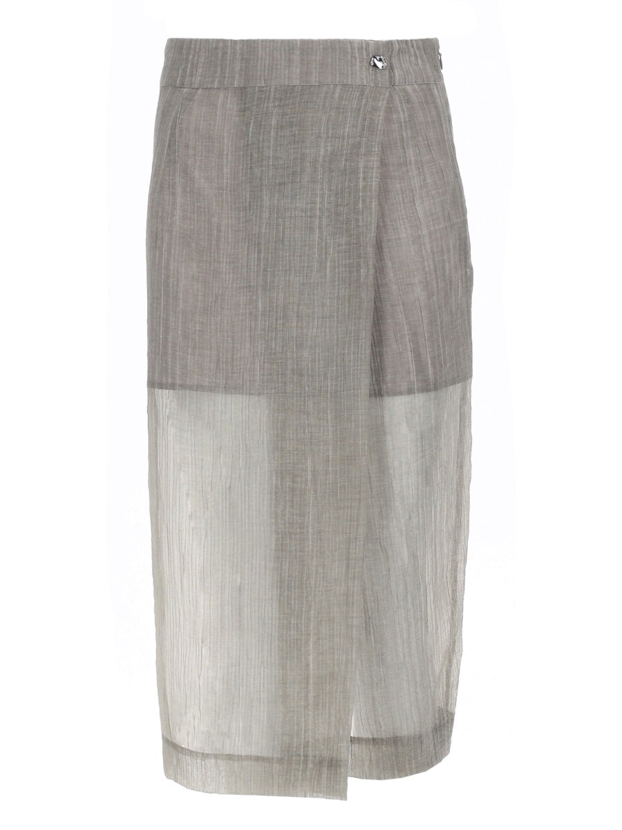 Delphi Midi Skirt Grey Lyocell Polyamide