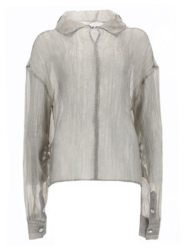 Blue Delphia Relaxed Fit Top Grey Lyocell Tops