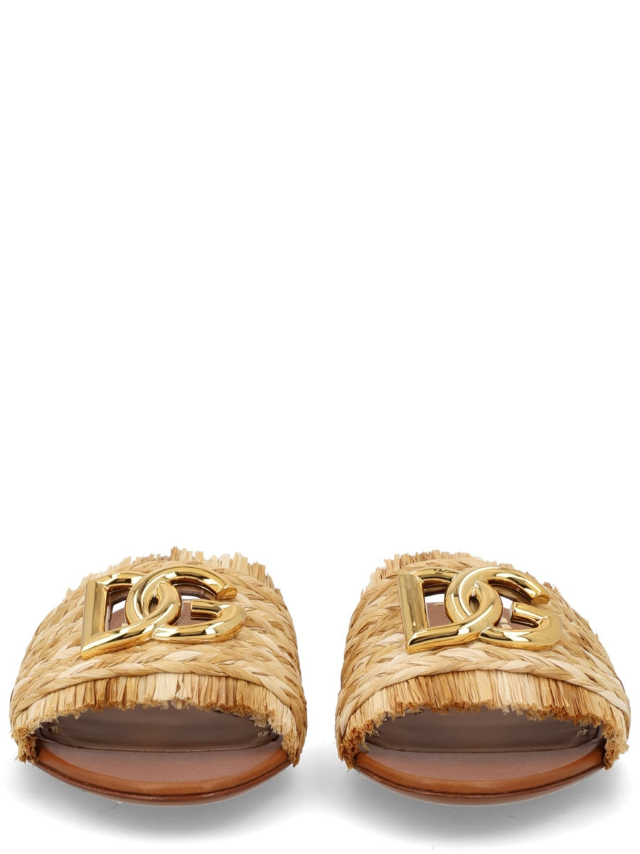 Logo Sandal Beige Viscose
