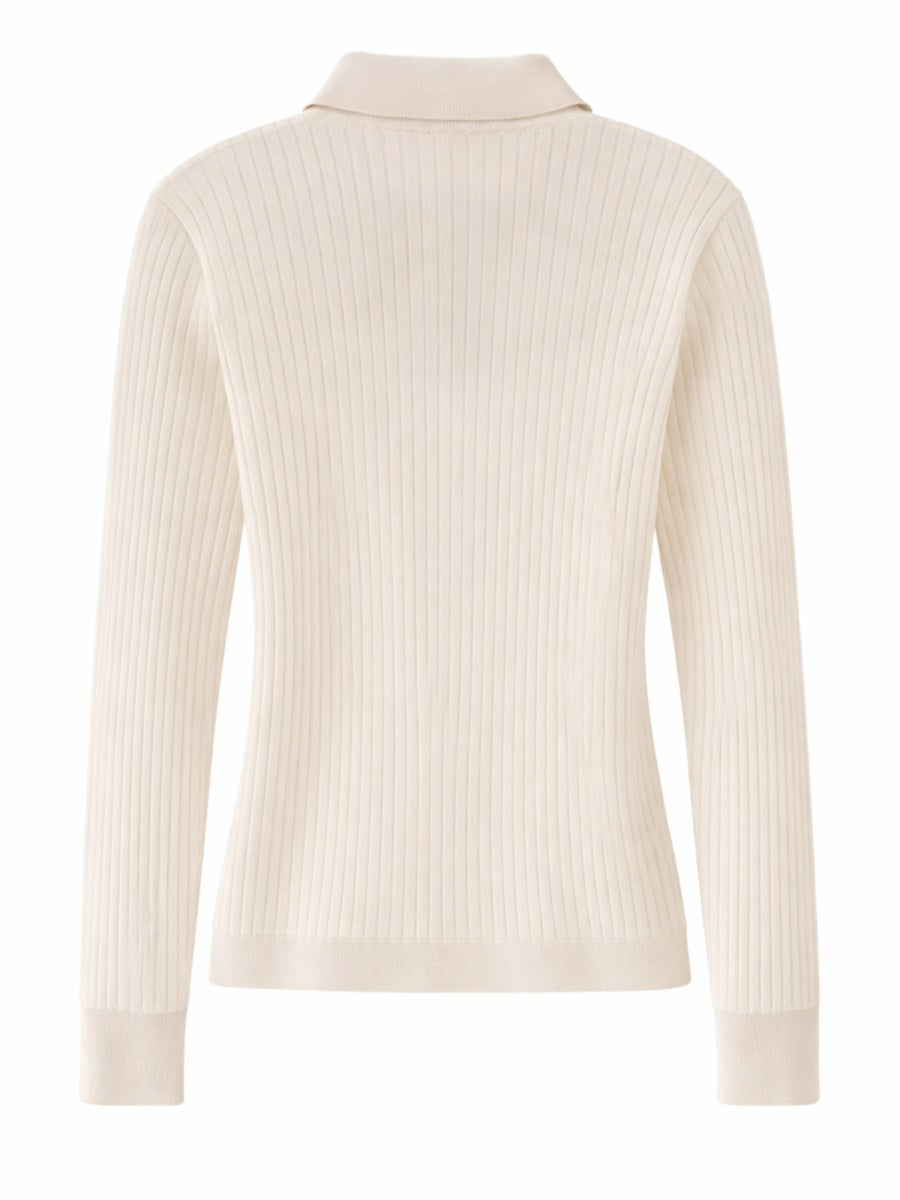 Polo Shirt Cashmere And Silk Ivory