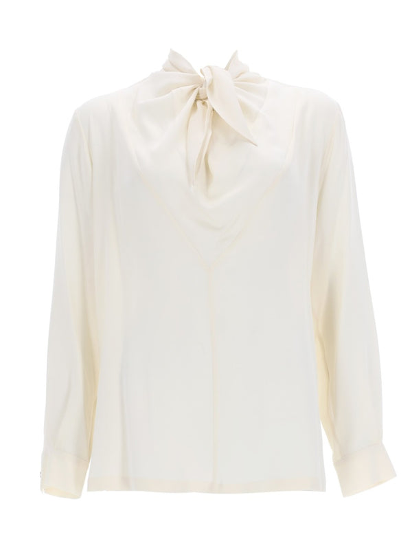 Silk Charmeuse Blouse Ivory Shirt