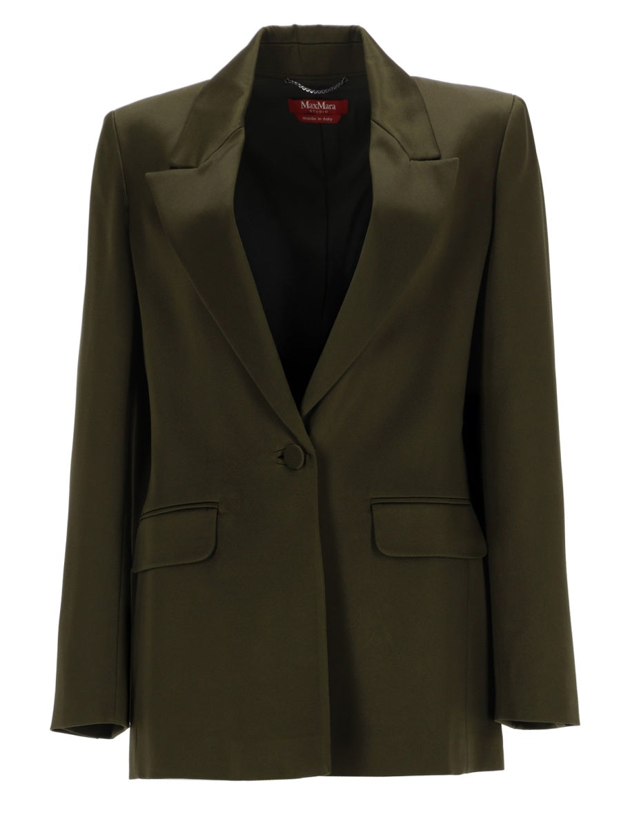 Blazer Envers Satin Green Acetate Jacket