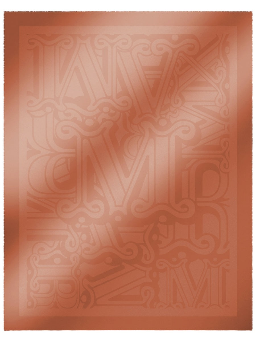 Cotton Jacquard Shawl Orange Scarf