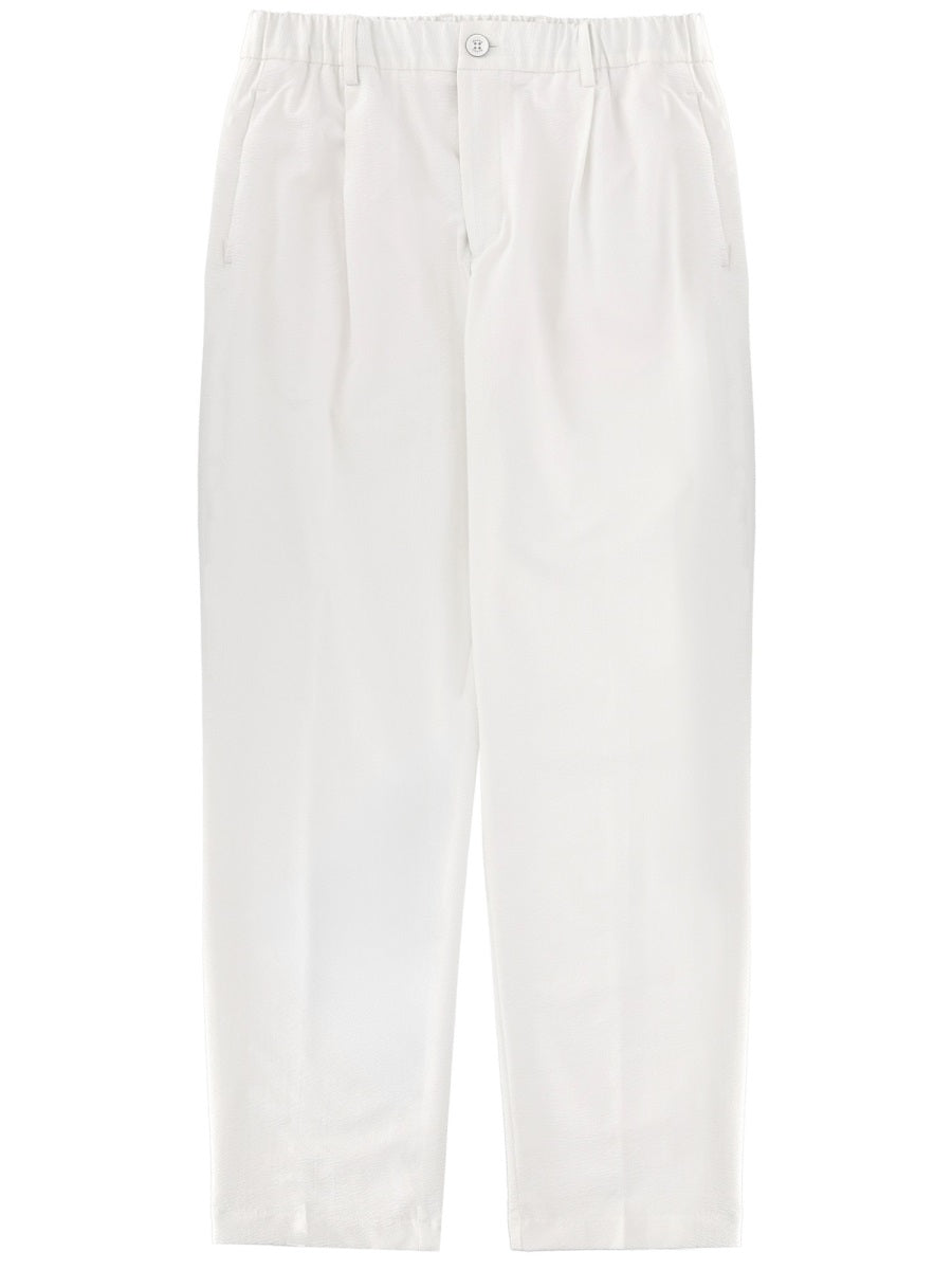 Tailored Pants White Polyester Trousers