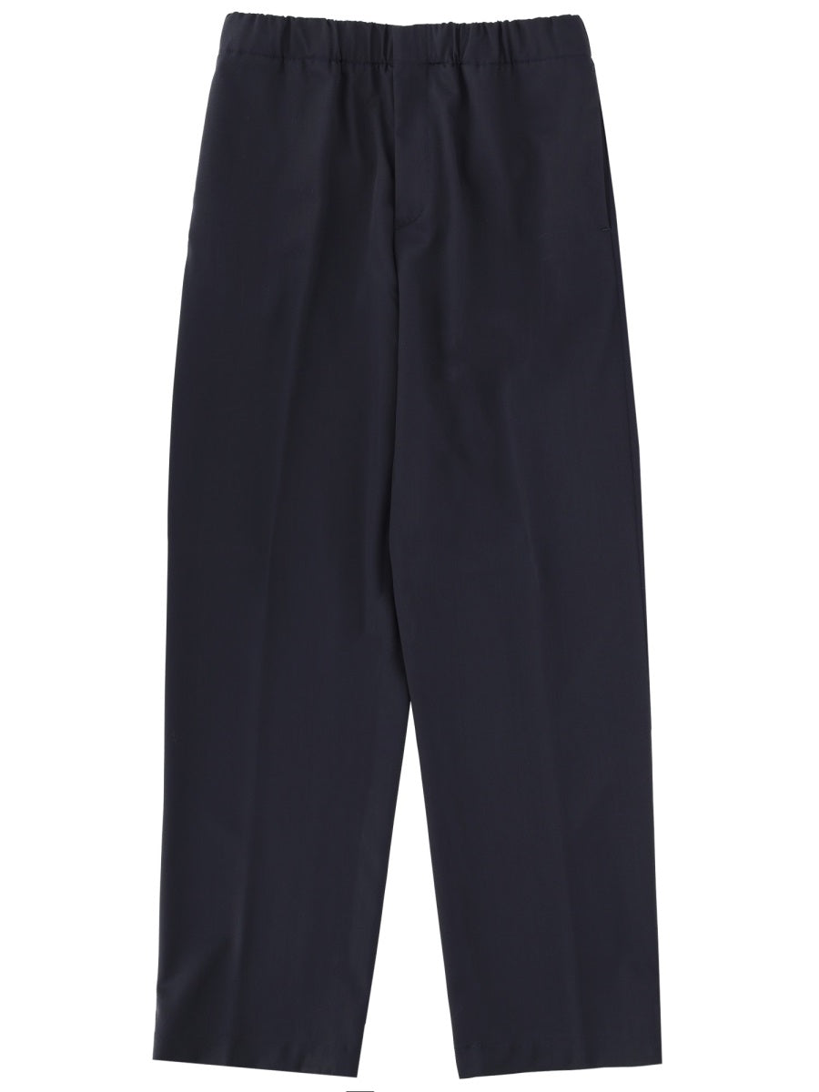 Wool Pants Blue Pure Virgin Trousers