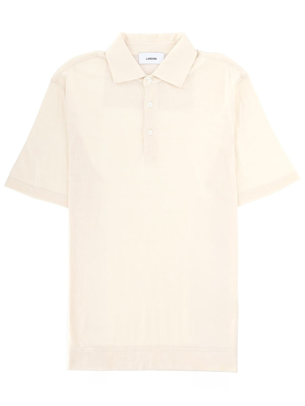 Cotton And Silk Polo Shirt Ivory