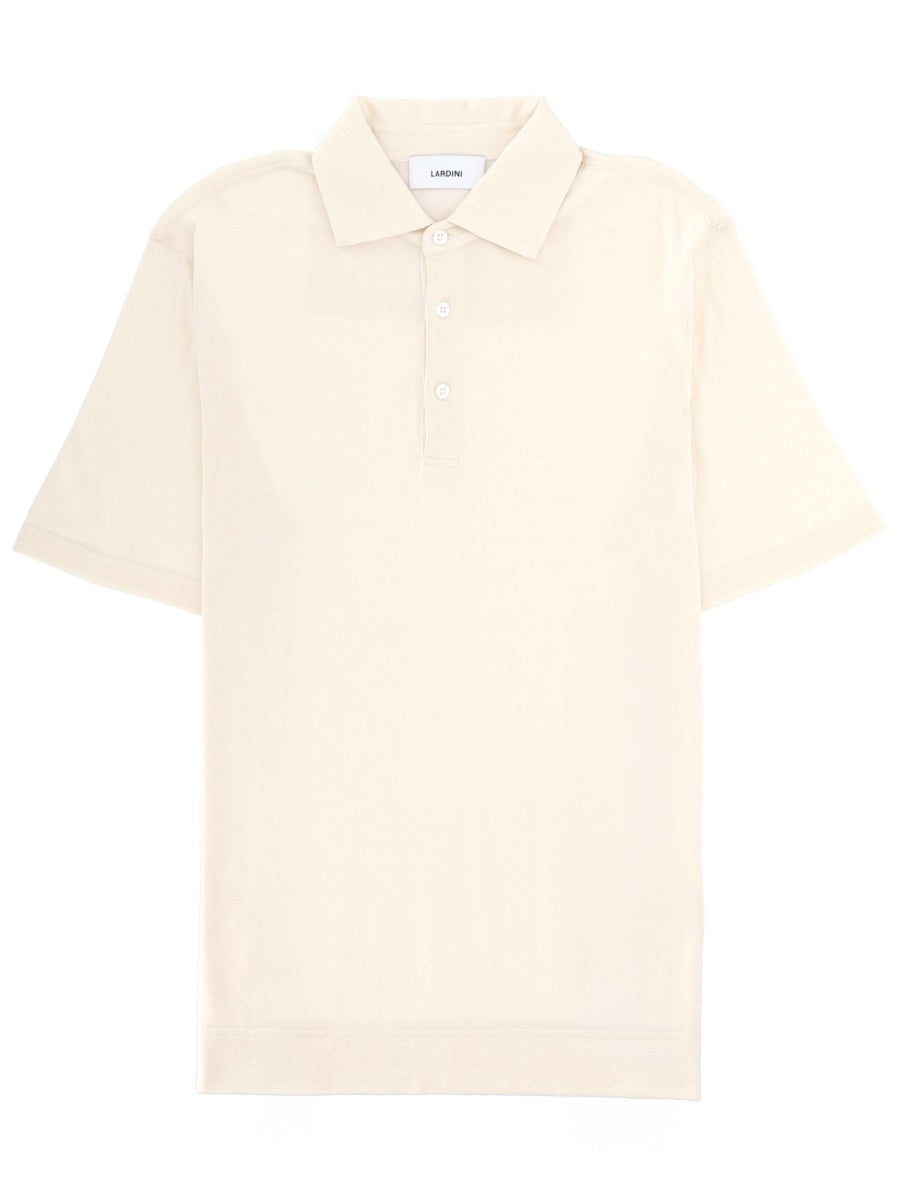 Cotton And Silk Polo Shirt Ivory