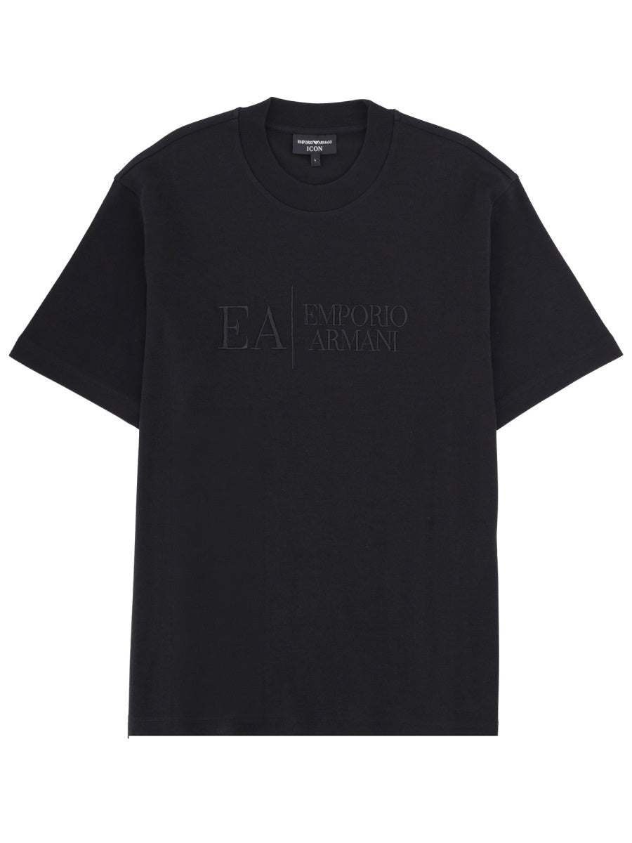 T-Shirt With Icon Embroidery Black Cotton T-shirts
